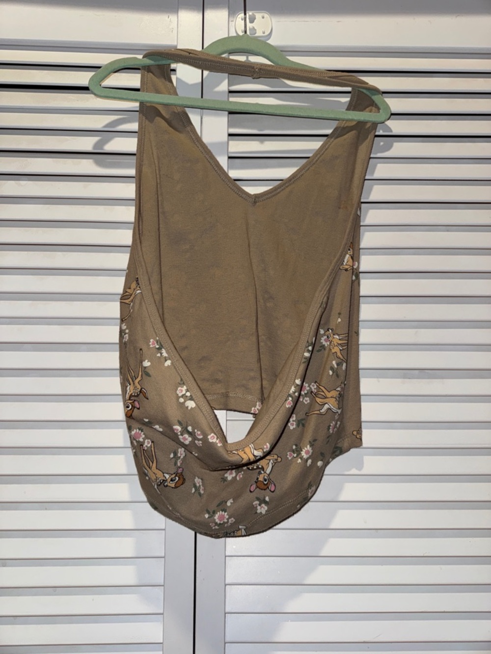 Disney Beige Bambi Floral Halter Tank Top - Picture 3 of 4